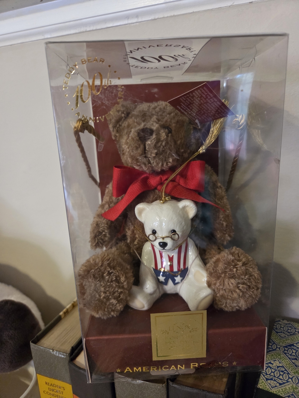 Lenox For The Holidays 100th Anniversary American Bears Plush Ceramic Ornament